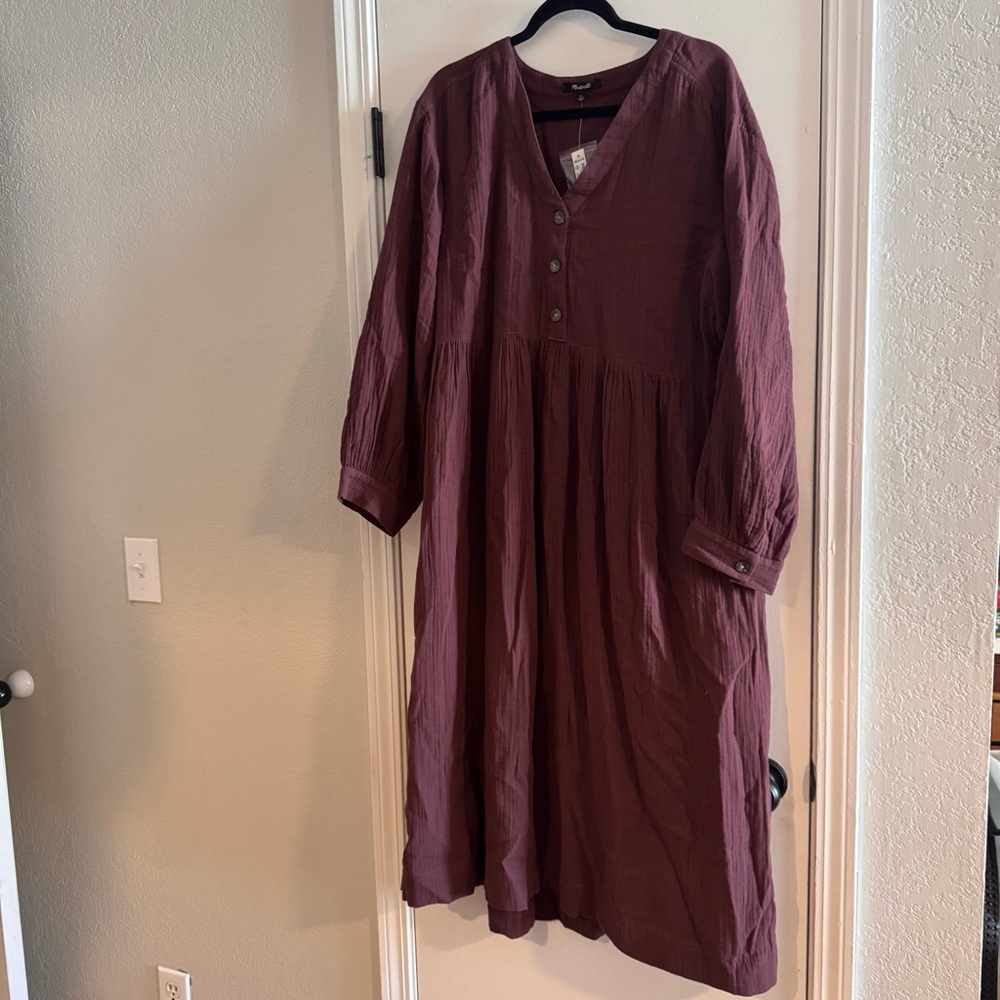 Madewell Burgundy Midi Dress